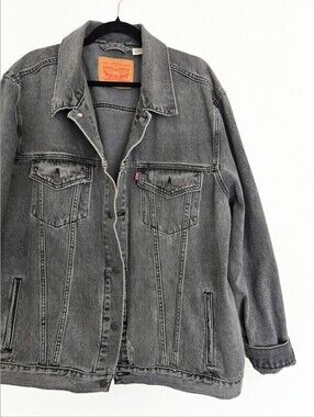 Levis Oversized Black Chunky Jean Denim Jacket, 2XLT